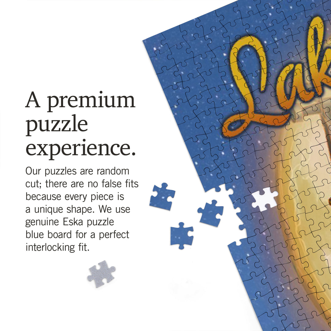 Lake Tahoe, California, Gondola and Full Moon, Jigsaw Puzzle