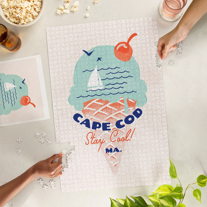 Cape Cod, Massachusetts, Dockside Series, Stay Cool, 1000 Piece Jigsaw Puzzle