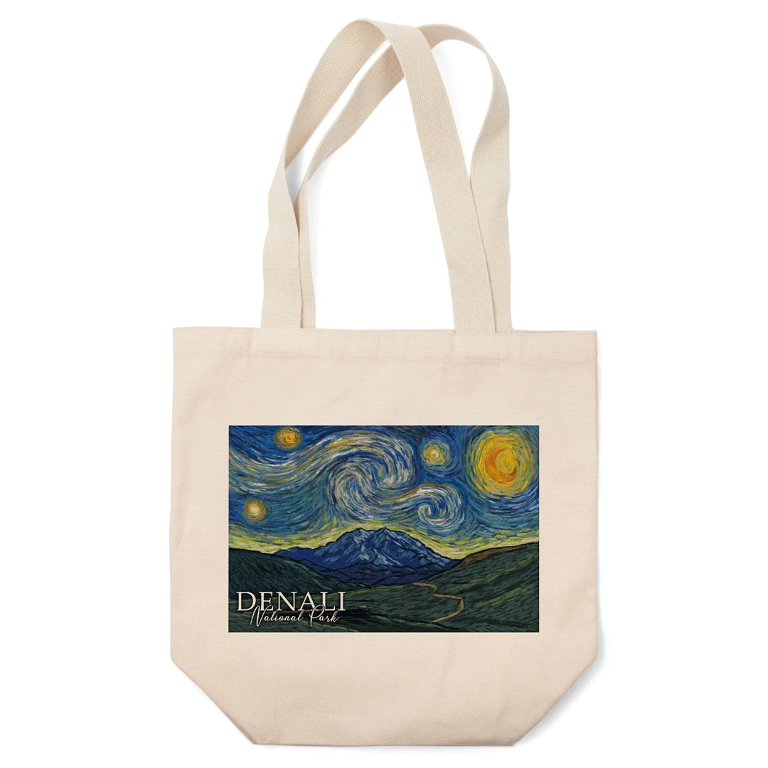 Denali National Park, Alaska, Starry Night National Park Series, Tote Bag