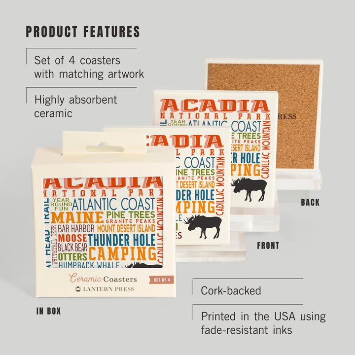 Acadia National Park, Maine, Typography, Coasters