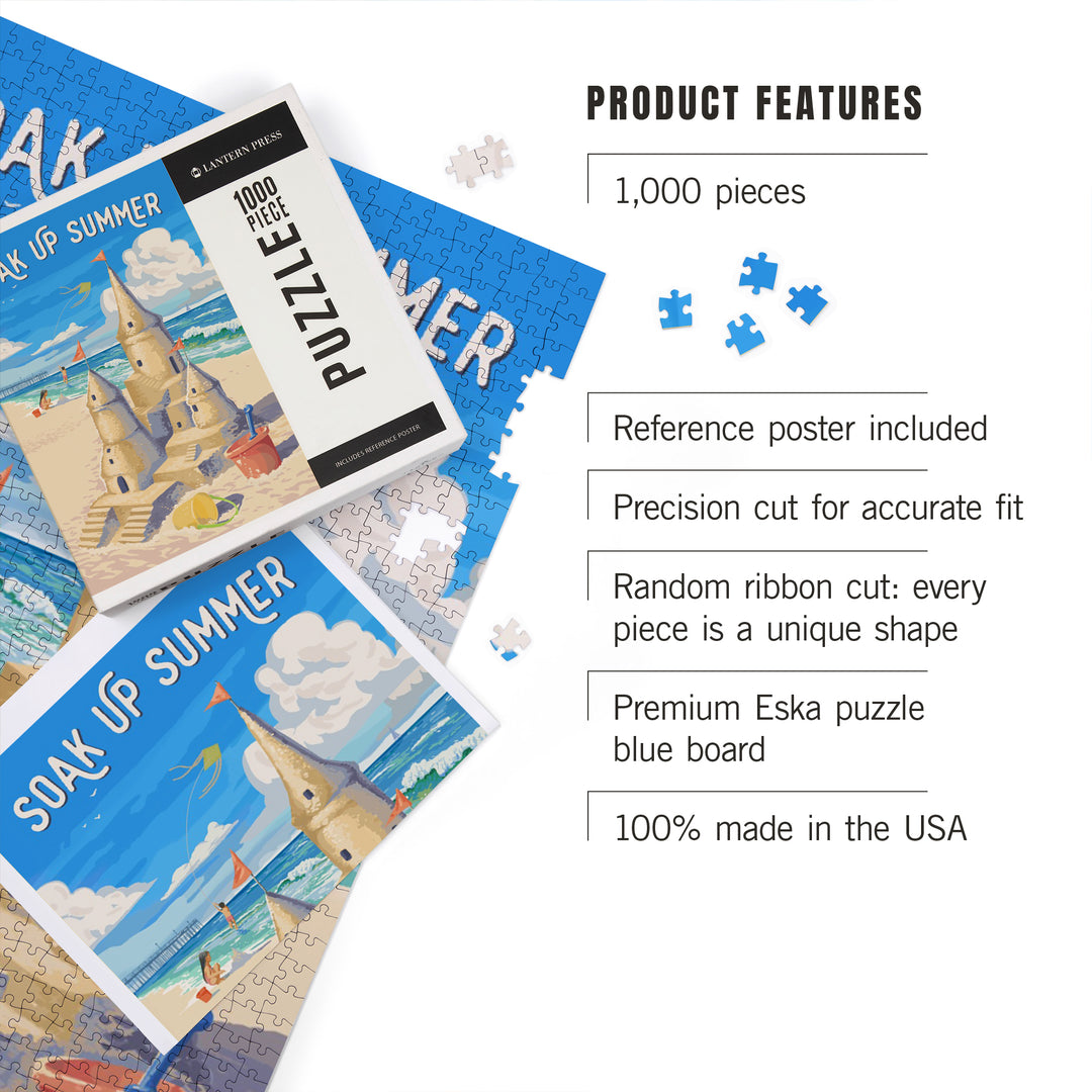 Painterly, Soak Up Summer, Sand Castle,, 1000 Piece Jigsaw Puzzle