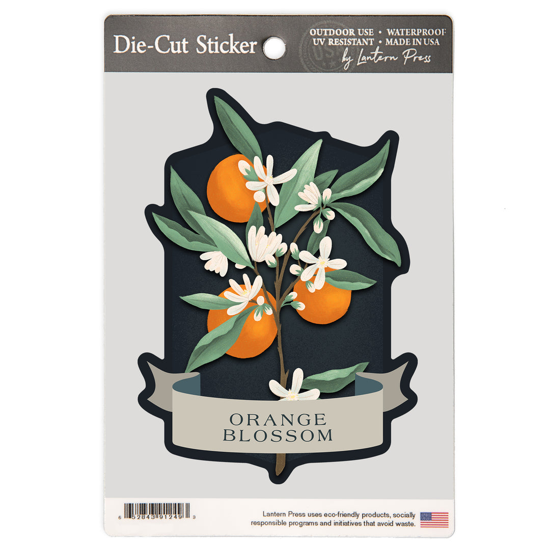 Vintage Flora Noir, Orange Blossom, Vinyl Sticker
