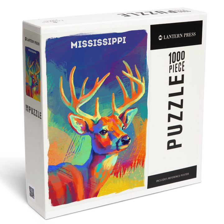 Mississippi, Vivid, White Tailed Deer, 1000 Piece Jigsaw Puzzle