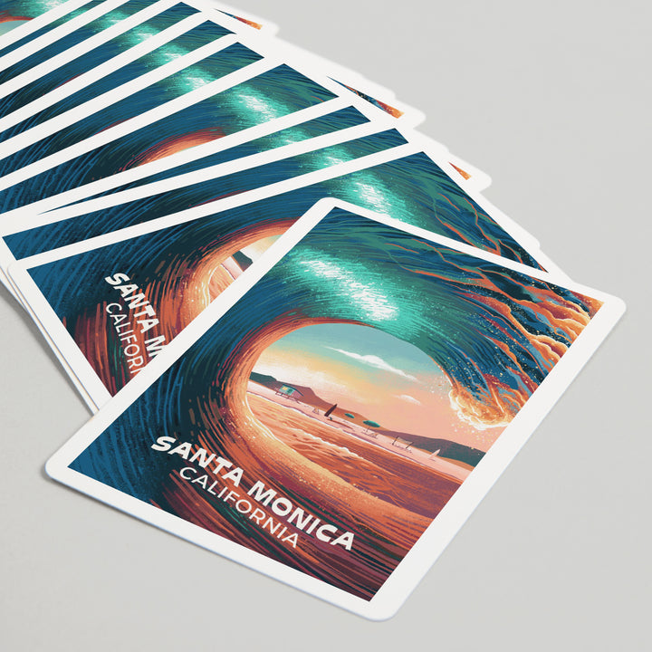 Playing Cards, Santa Monica, California, Epic Wave, 52 Card Deck with Jokers in Box, Unique Art