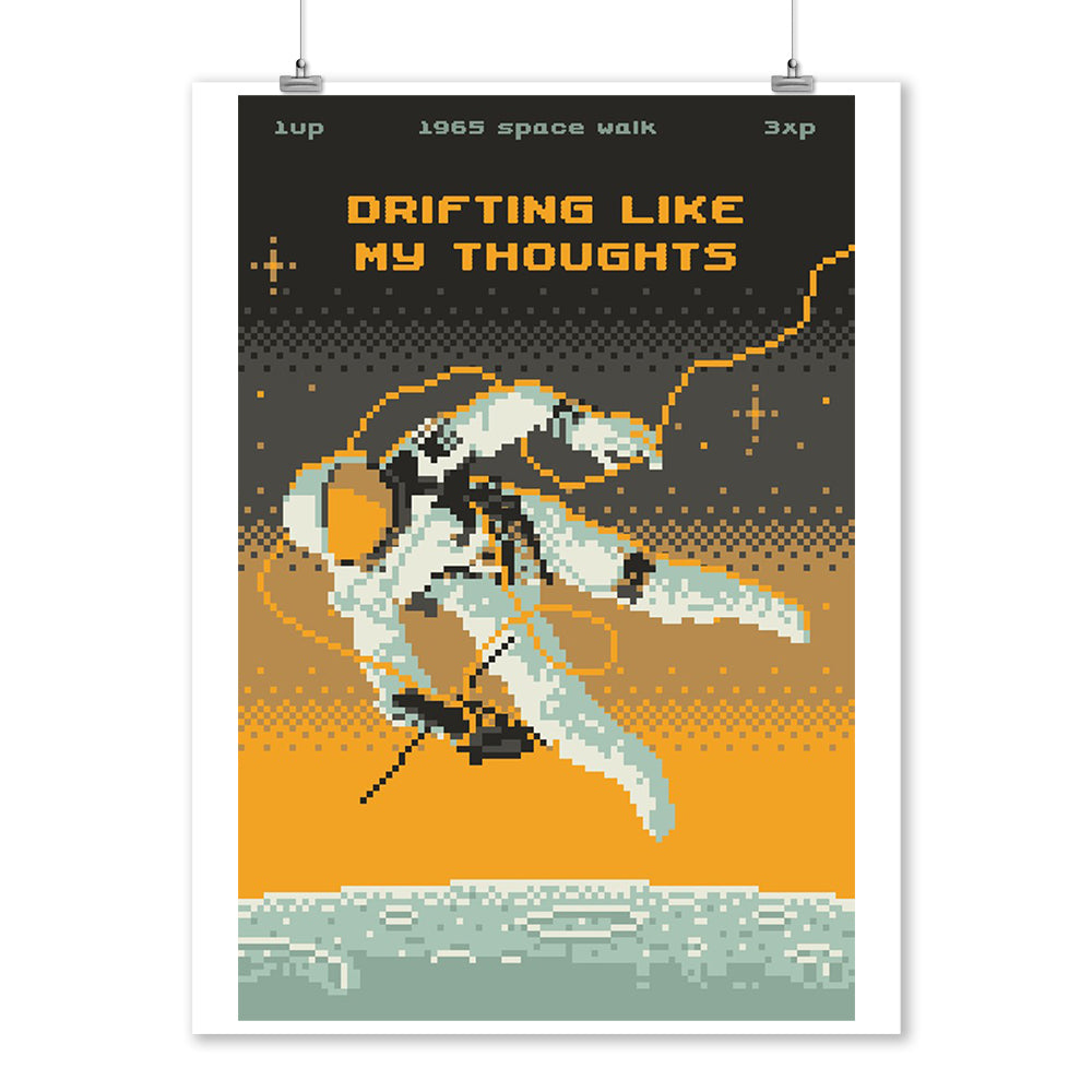 8-Bit Space Collection, Astronaut, Drifting Like My Thoughts, Art & Giclee Prints