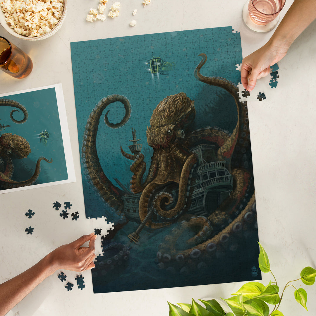 Octopus and Submersible, 1000 Piece Jigsaw Puzzle