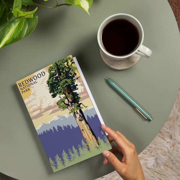 Lined 6x9 Journal, Redwood National Park, California, Towering Redwood, Lay Flat, 193 Pages, FSC paper