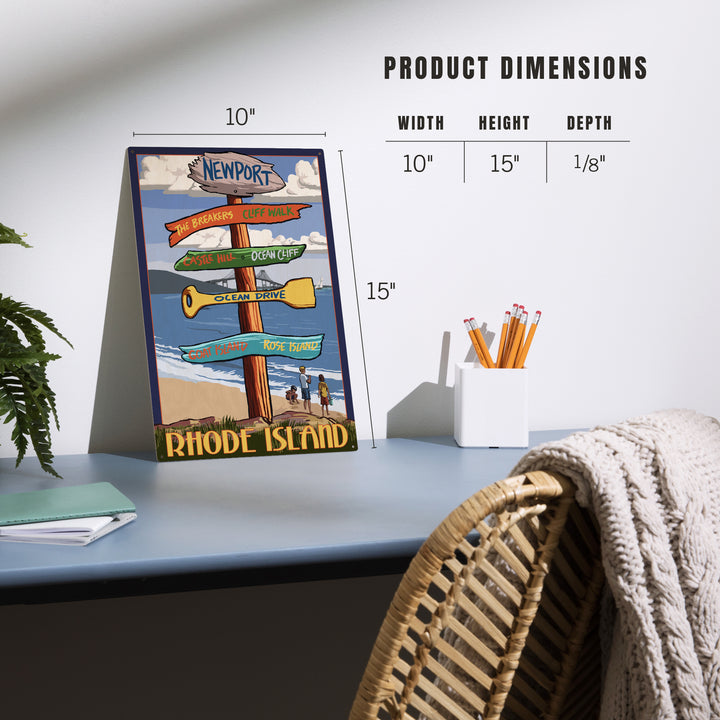 Newport, Rhode Island, Destinations Sign, Wood Sign and Postcards