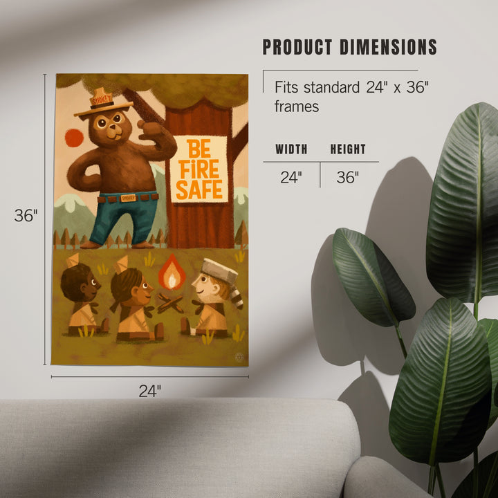 Smokey Bear, Fire Safety School, Officially Licensed, Art & Giclee Prints