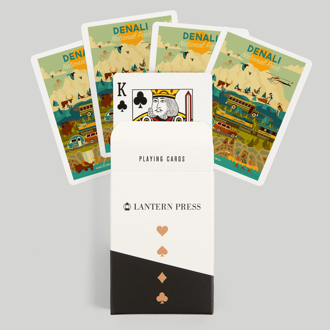 Playing Cards, Denali National Park and Preserve, Geometric National Park Series, 52 Card Deck with Jokers in Box, Unique Art