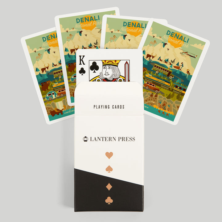 Playing Cards, Denali National Park and Preserve, Geometric National Park Series, 52 Card Deck with Jokers in Box, Unique Art