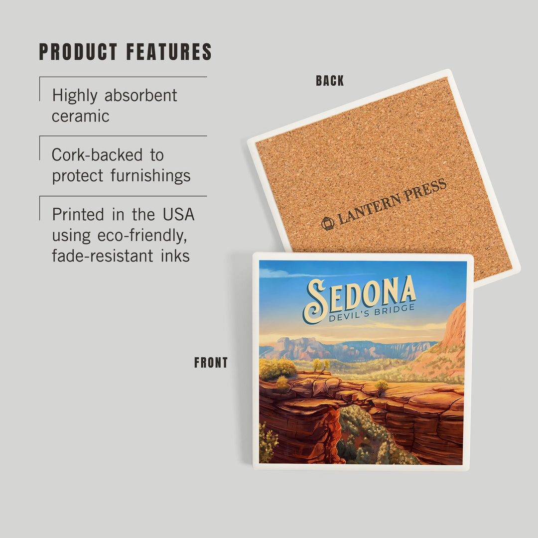 Sedona, Arizona, Oil Painting, Devil's Bridge, Coasters