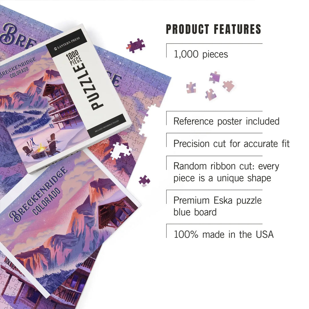 Breckenridge, Colorado, Apres Ski, Lithograph, Jigsaw Puzzle