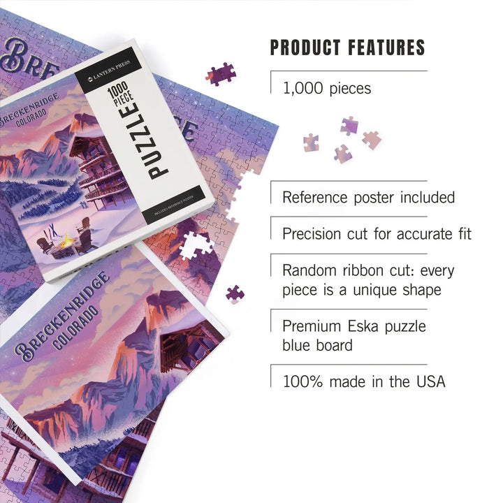 Breckenridge, Colorado, Apres Ski, Lithograph, Jigsaw Puzzle