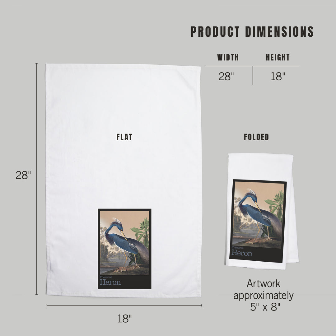 Audubon Birds of North America, Heron, Organic Cotton Kitchen Tea Towels
