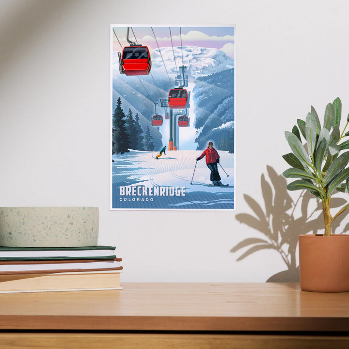 Breckenridge, Colorado, Lithograph, Gondolas, Art & Giclee Prints