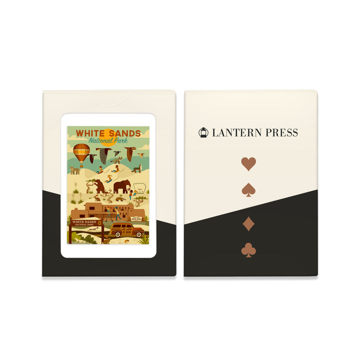 Playing Cards, White Sands National Park, New Mexico, Geometric National Park Series, 52 Card Deck with Jokers in Box, Unique Art