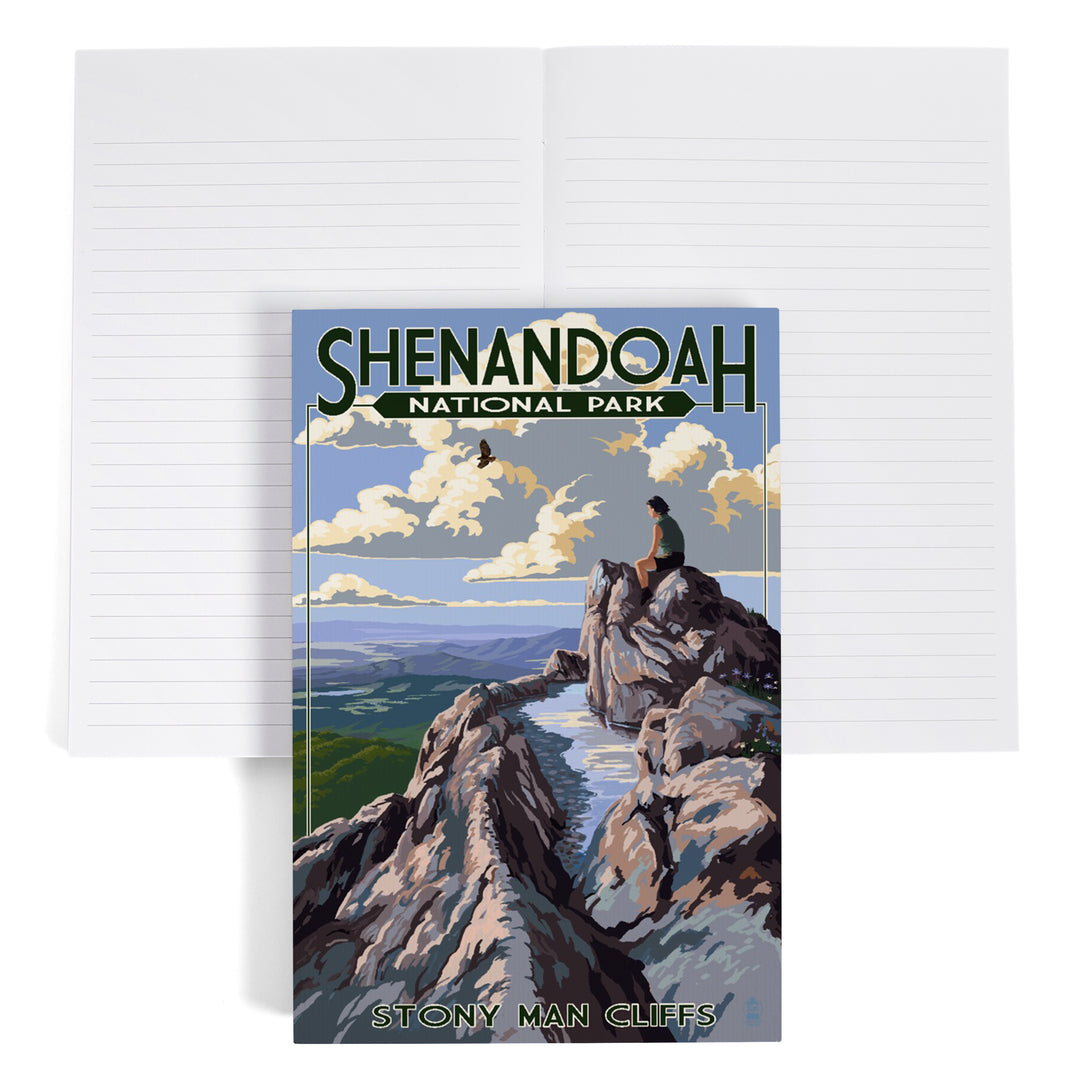 Lined 6x9 Journal, Shenandoah National Park, Virginia, Stony Man Cliffs View, Lay Flat, 193 Pages, FSC paper