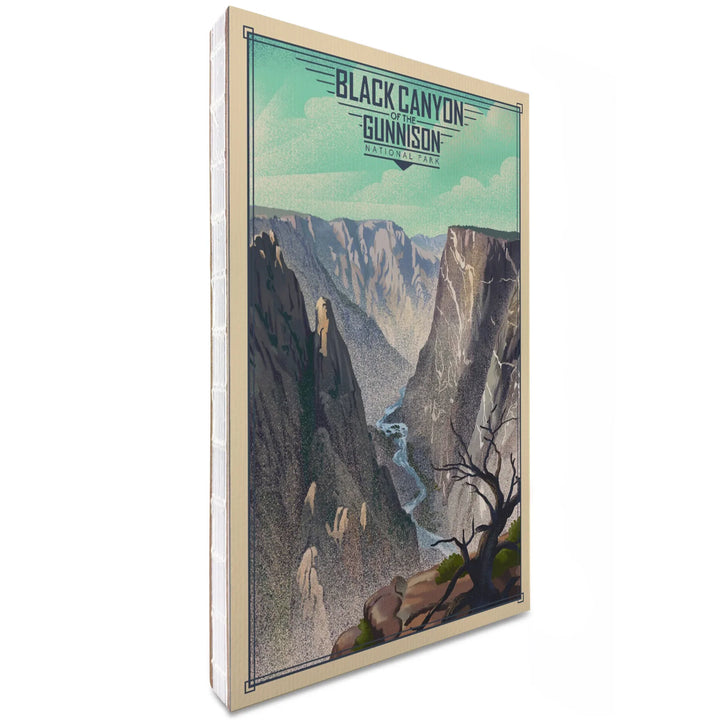 Lined 6x9 Journal, Black Canyon of the Gunnison National Park, Colorado, Lithograph National Park Series, Lay Flat, 193 Pages, FSC paper