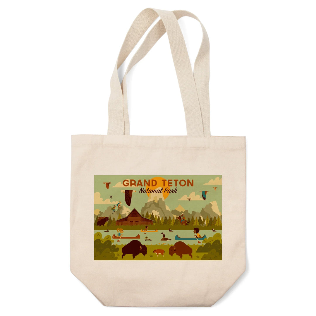 Grand Teton National Park, Wyoming, Geometric Experience Collection, Tote Bag
