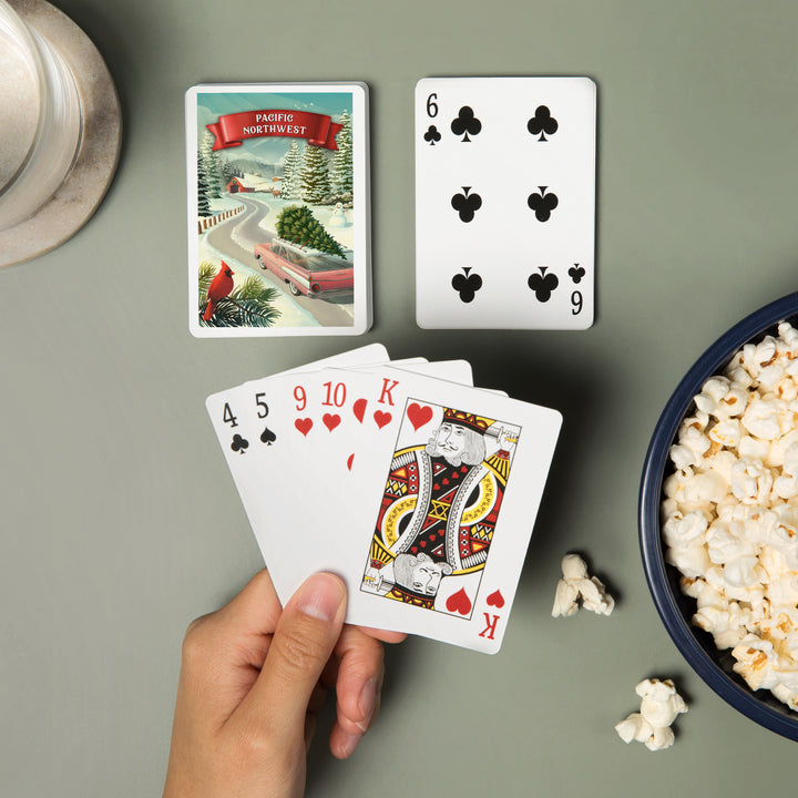 Playing Cards, Pacific Northwest, Holiday Tradition, 52 Card Deck with Jokers in Box, Unique Art