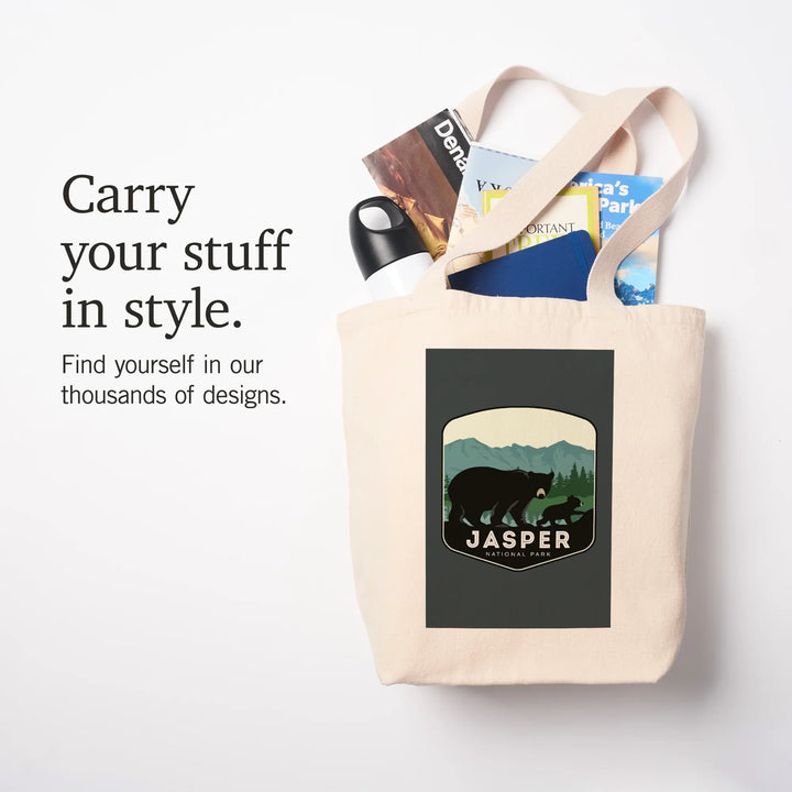 Jasper National Park, Canada, Black Bear and Cub,, Tote Bag