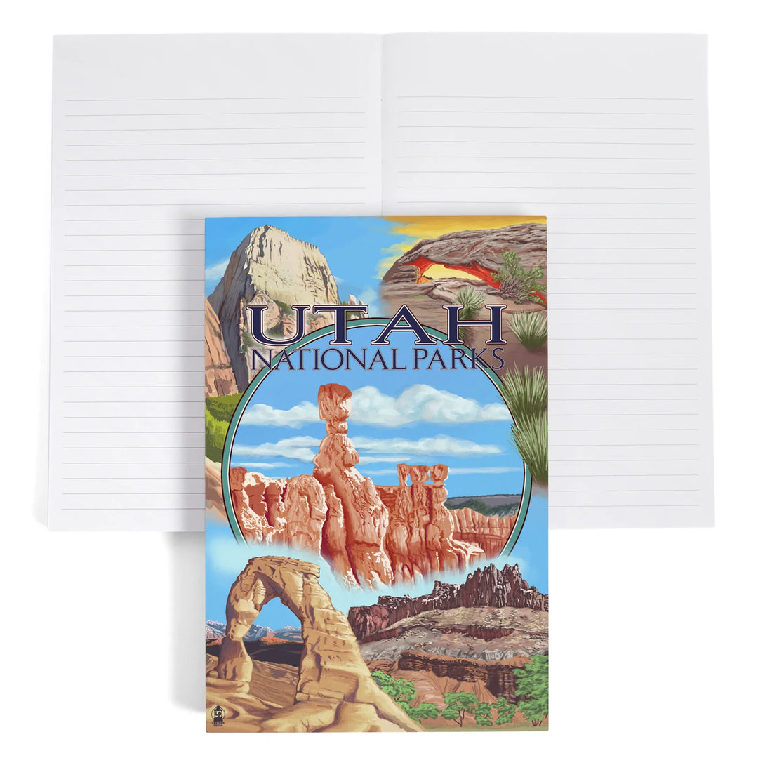 Lined 6x9 Journal, Utah National Parks, Bryce in Center, Lay Flat, 193 Pages, FSC paper