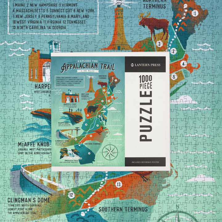 Explore the Appalachian Trail, Traveler's Map, 1000 Piece Jigsaw Puzzle