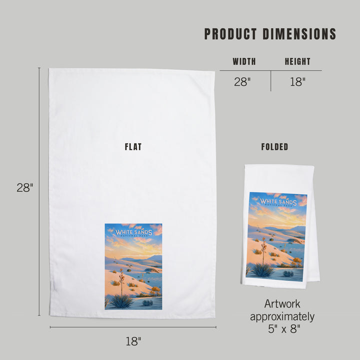 White Sands National Park, New Mexico, Oil Painting, Organic Cotton Kitchen Tea Towels