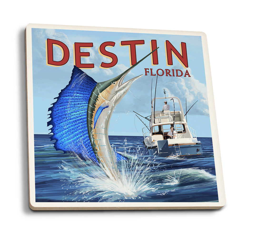 Destin, Florida, Sailfish, Coaster Set