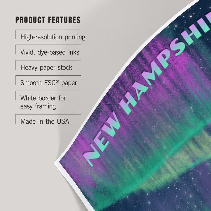 New Hampshire, Northern Lights and Cabin, Art & Giclee Prints
