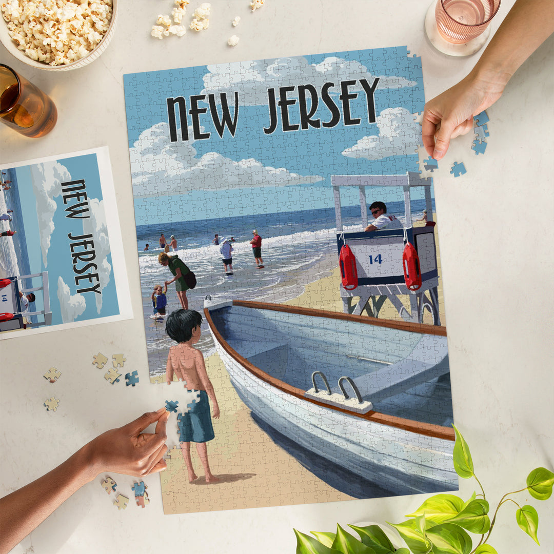 New Jersey, Painterly, Lifeguard Stand, Jigsaw Puzzle