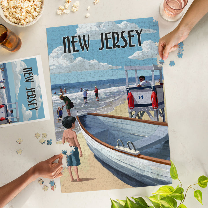 New Jersey, Painterly, Lifeguard Stand, Jigsaw Puzzle