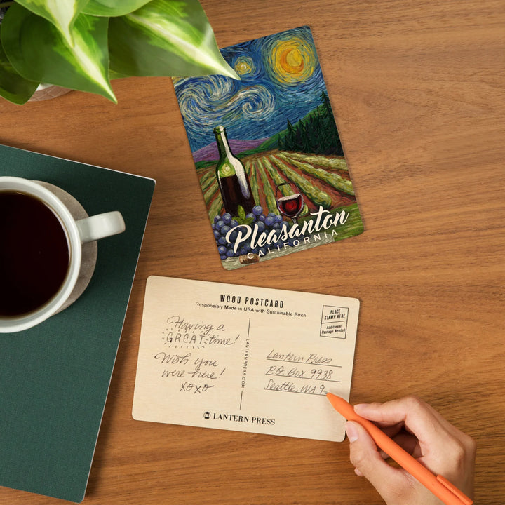 Pleasanton, California, Vineyard, Starry Night, Wood Sign and Postcards