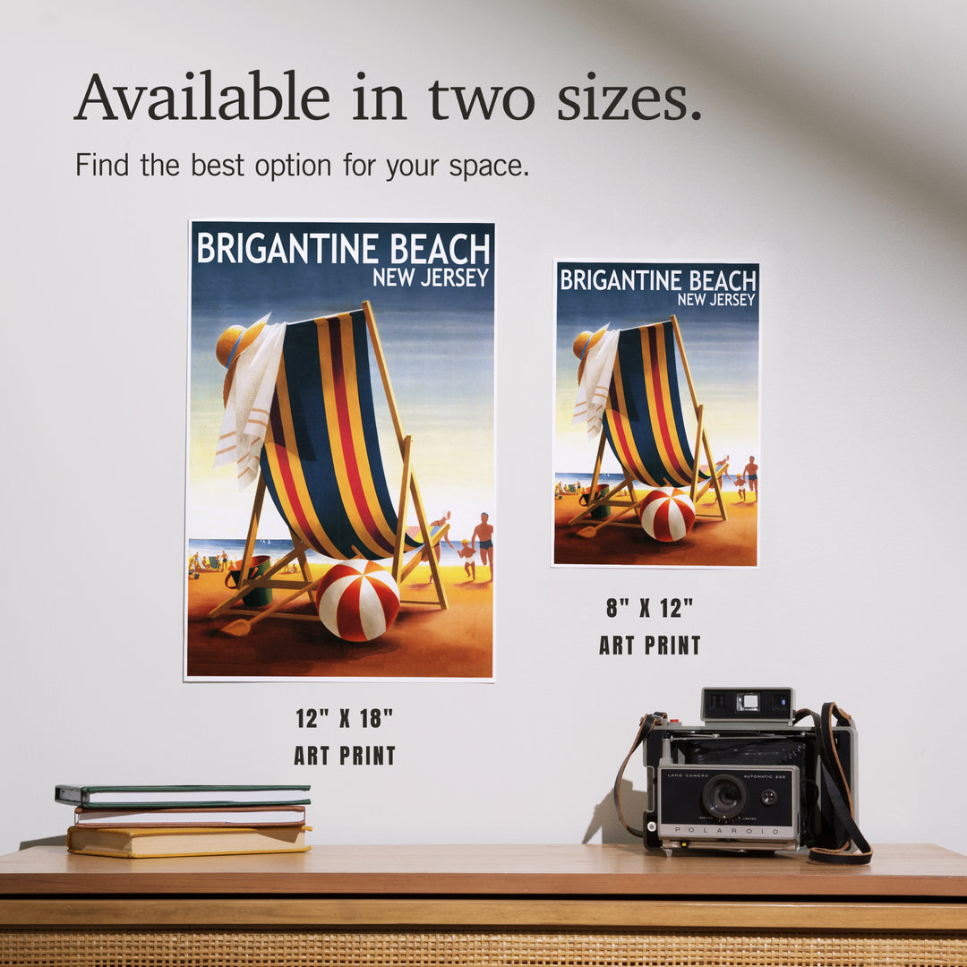 Brigantine Beach, New Jersey, Beach Chair and Ball, Art & Giclee Prints