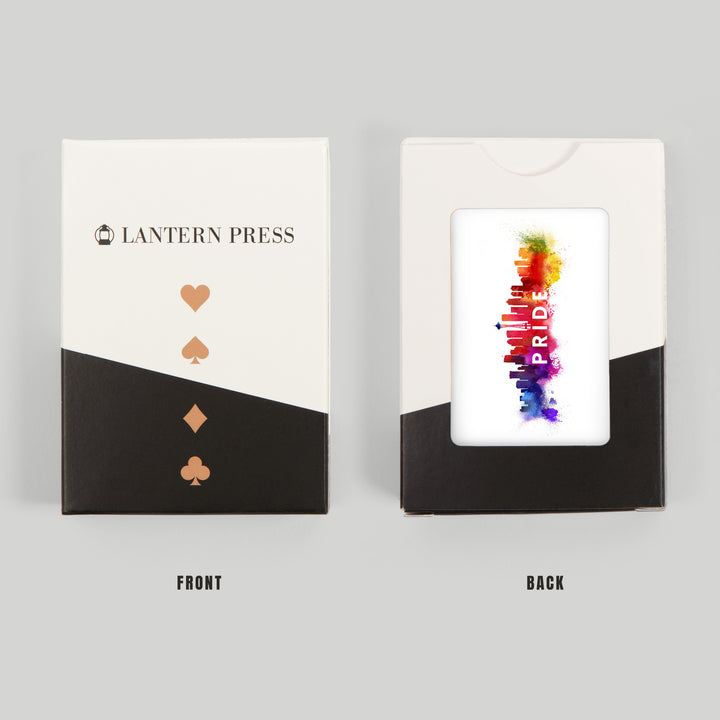 Playing Cards, Seattle, Washington, Gay Pride, Skyline Abstract, 52 Card Deck with Jokers in Box, Unique Art
