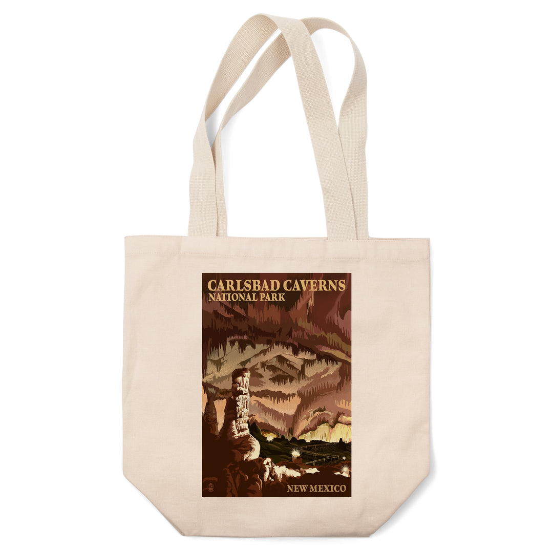 Carlsbad Caverns National Park, New Mexico, The Big Room, Lithograph, Tote Bag