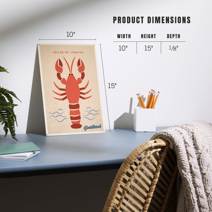 Portland, Maine, You're My Lobster, Color Block, Wood Sign and Postcards