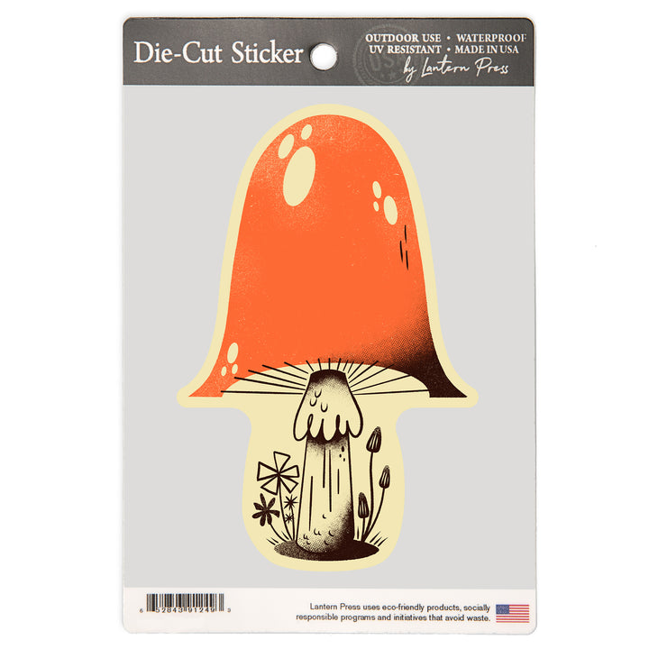 Midcentury, Mushrooms, Vinyl Sticker