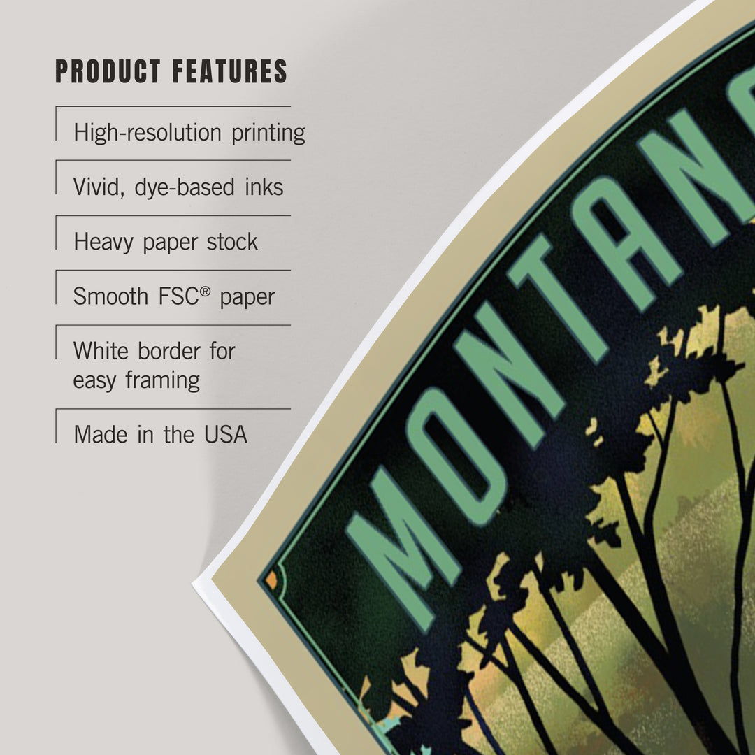 Montana, Fishing, Lithograph, Art & Giclee Prints