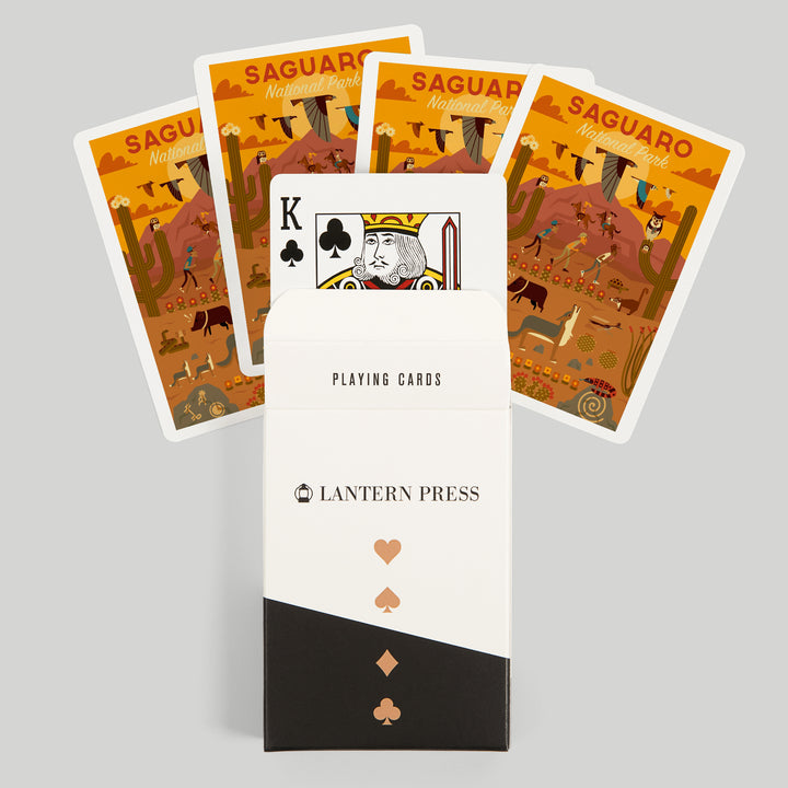 Playing Cards, Saguaro National Park, Arizona, Geometric National Park Series, 52 Card Deck with Jokers in Box, Unique Art
