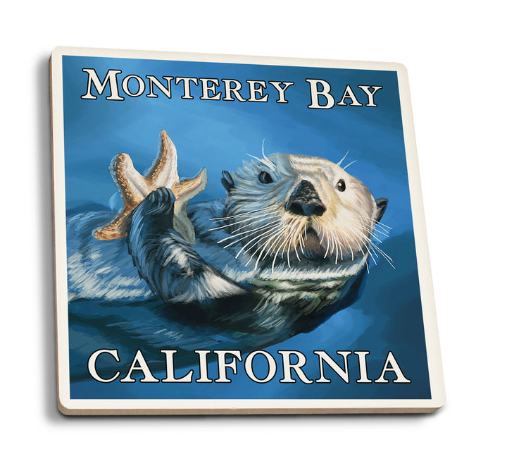 Monterey Bay, California, Sea Otter, Coaster Set