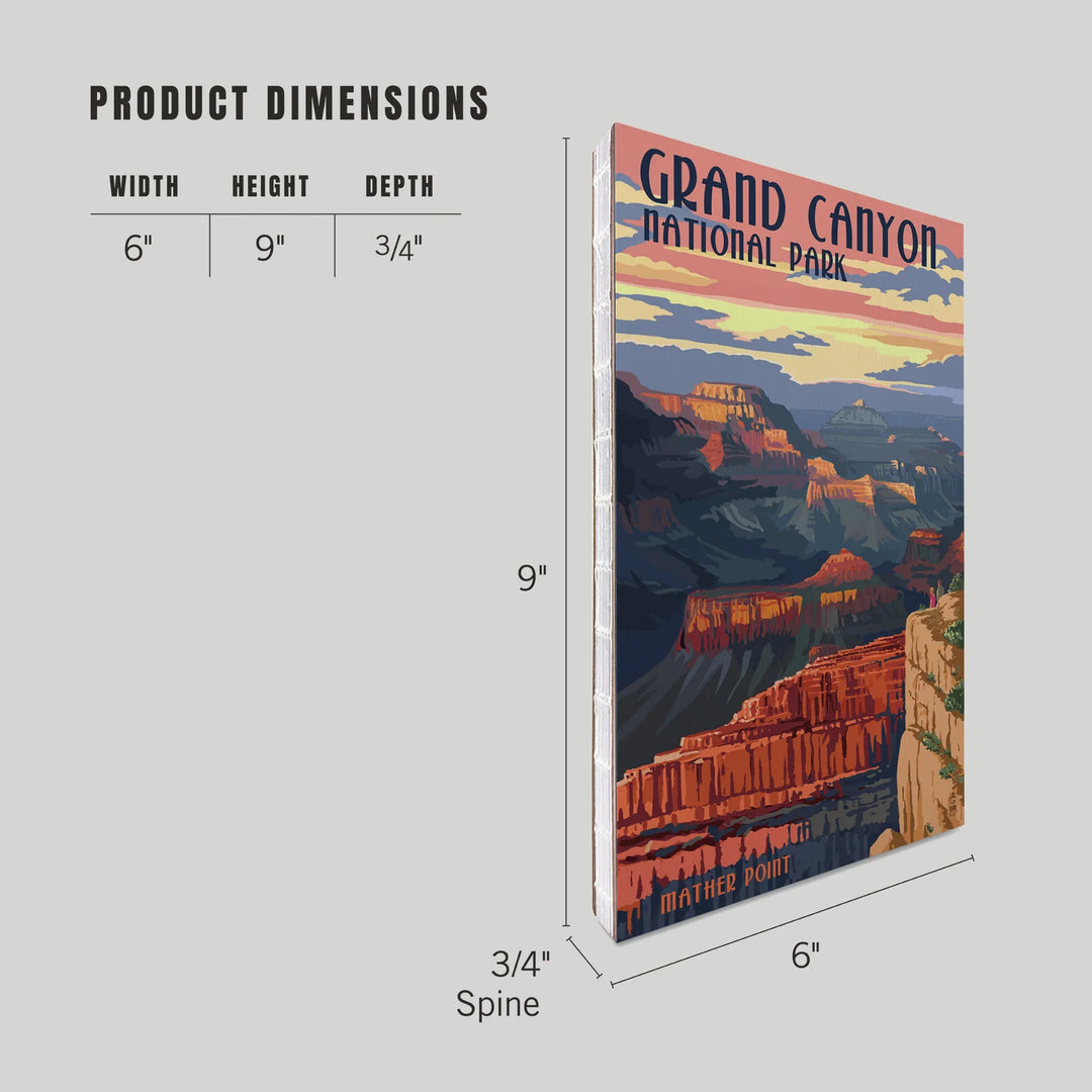 Lined 6x9 Journal, Grand Canyon National Park, Arizona, Mather Point, Lay Flat, 193 Pages, FSC paper