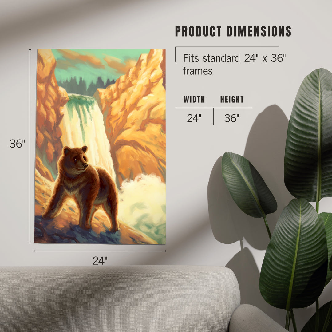 Bear, Falls, Oil Painting, Art & Giclee Prints