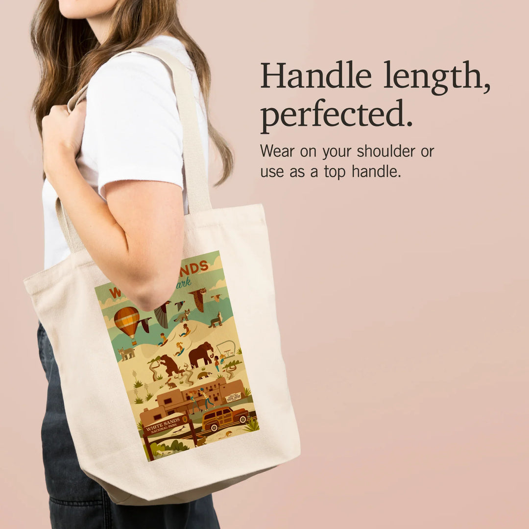 White Sands National Park, New Mexico, Geometric National Park Series, Tote Bag