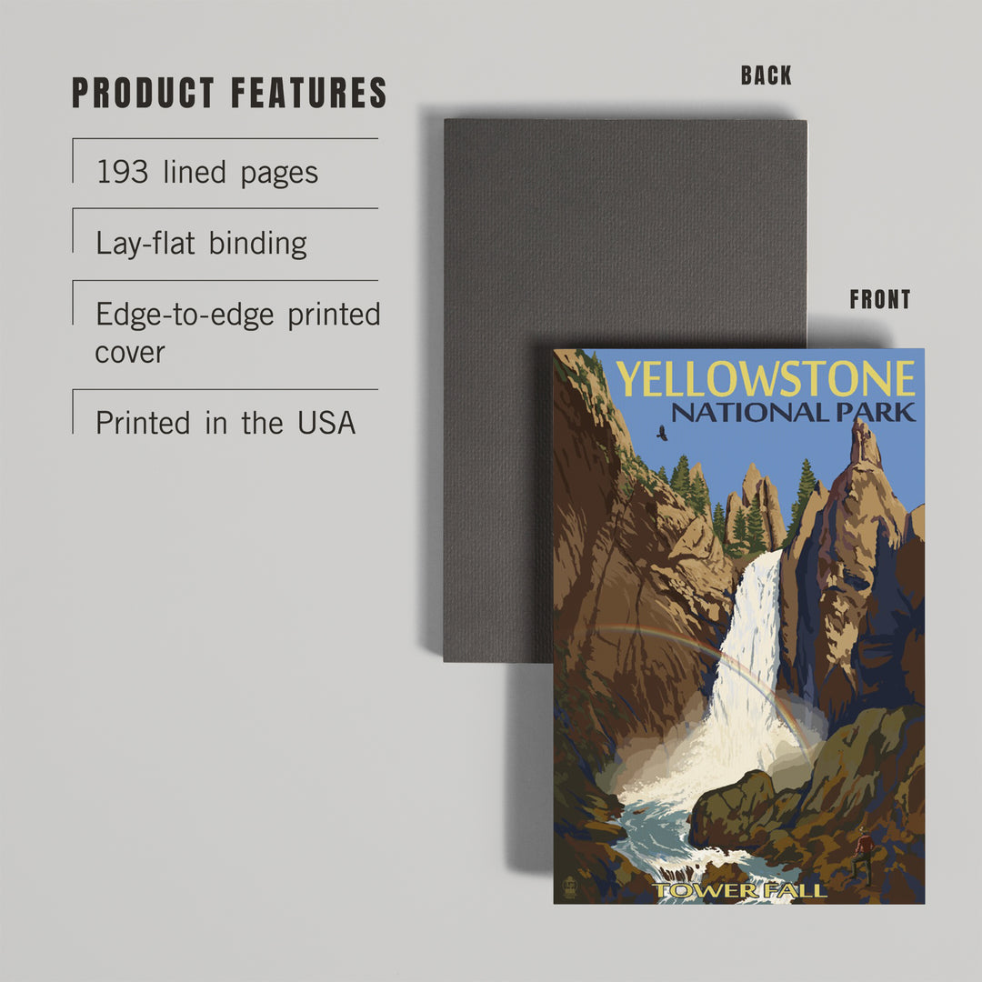 Lined 6x9 Journal, Yellowstone National Park, Wyoming, Tower Fall, Lay Flat, 193 Pages, FSC paper