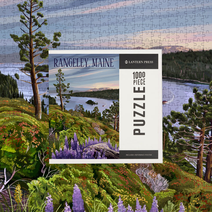 Rangeley, Maine, View of Sound and Mountains, Jigsaw Puzzle