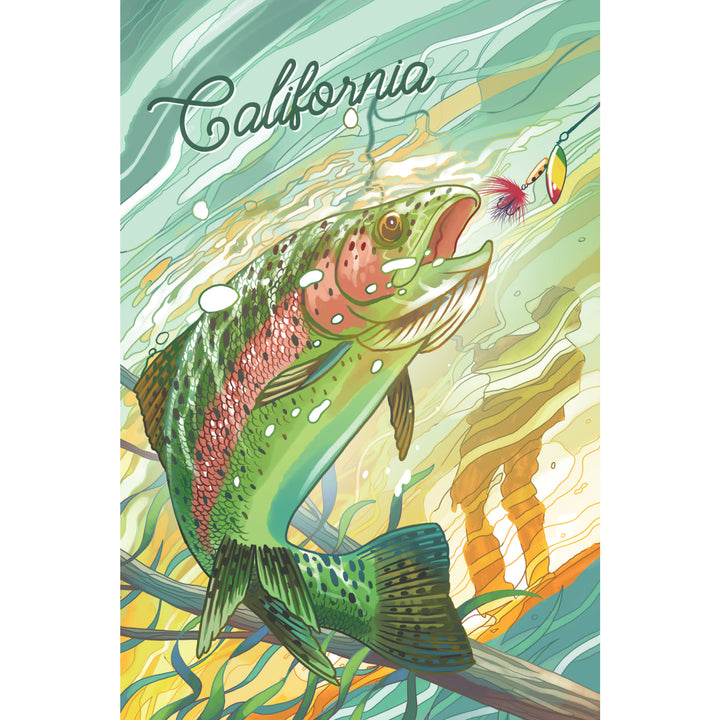 California, Fishing, Underwater Trout, Stretched Canvas