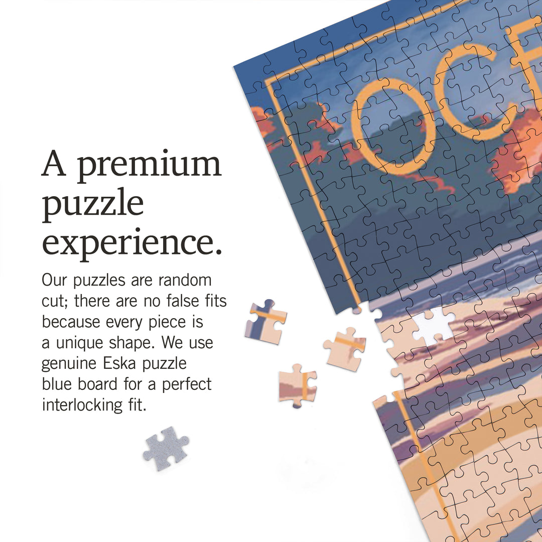 Ocean City, New Jersey, Painterly, Sand and Beachgrass, 1000 Piece Jigsaw Puzzle