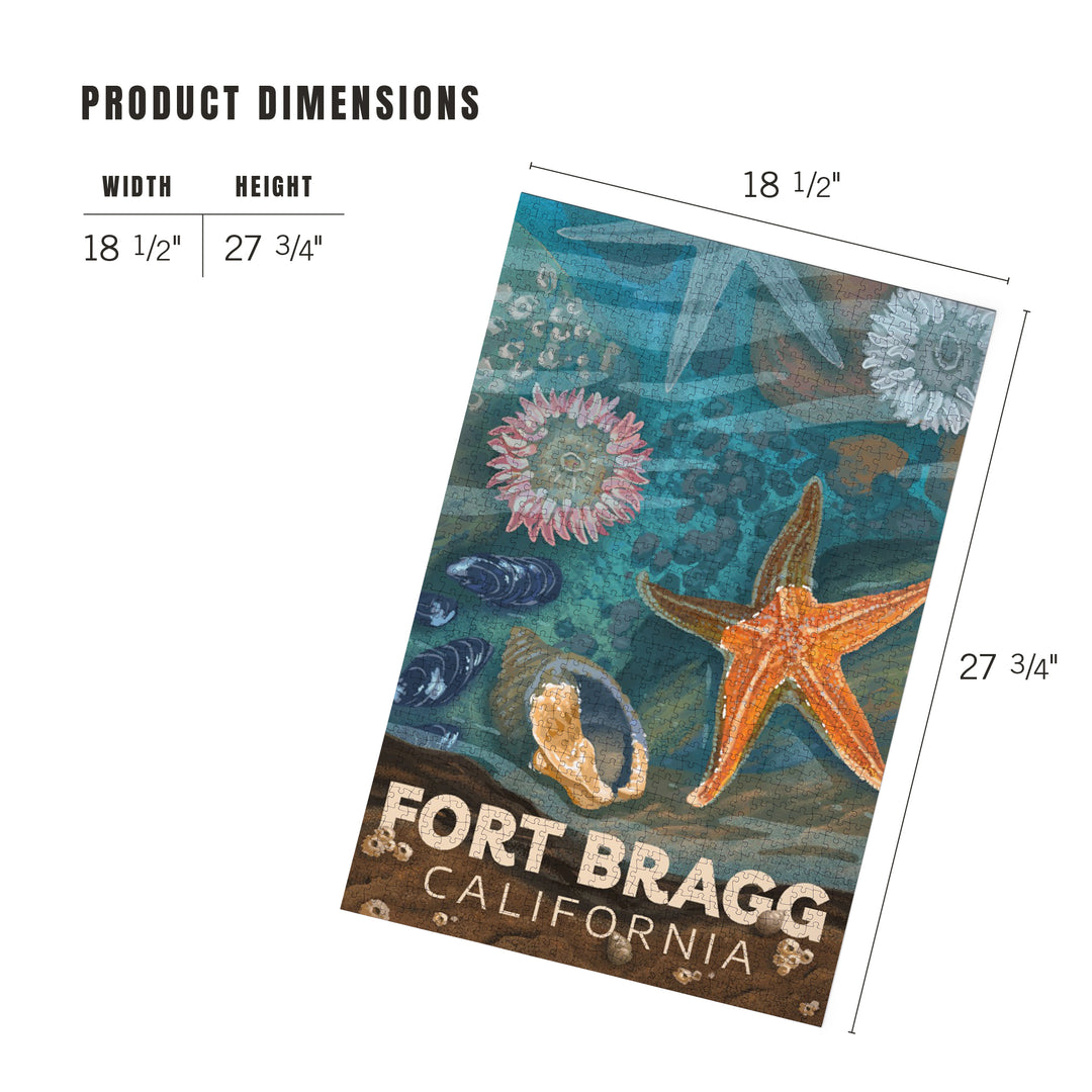 Fort Bragg, California, Tiny World Huge Wonders, Painterly, Starfish and Shells, Jigsaw Puzzle